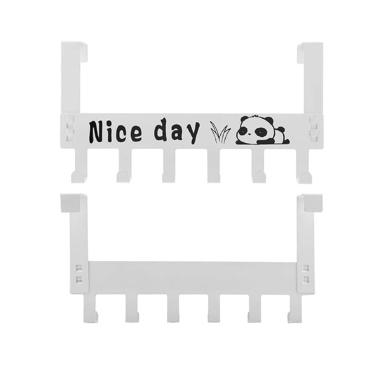 Epsilon Over Door Hanger Hooks 1 Pcs Door Hook Hangers for Hanging Clothes in Bathroom and Kitchen 6 Hooks Strong Metal Over The Door Hooks Hanger for Home 1 Pcs White - Image 1