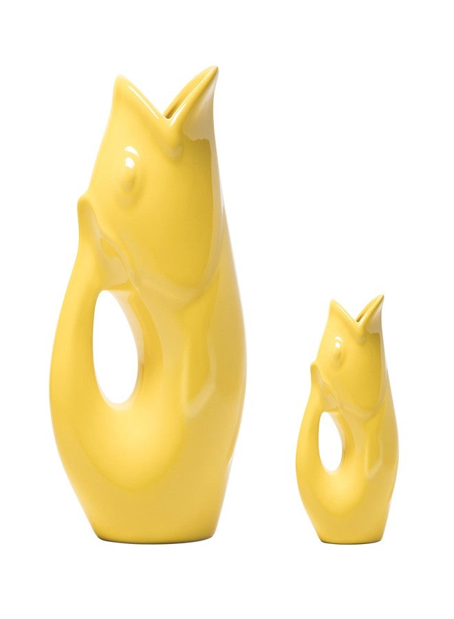 Gurgle Pot Sunflower Gurgle Pot - Set of 2, French Inspired Design, Large Pitcher 42 oz with matching Creamer, the perfect Indoor or outdoor tableware , White, Fluid Ounces and 3 - Image 1