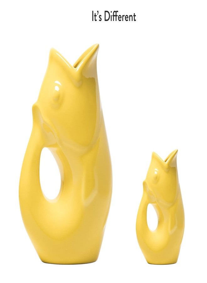 Gurgle Pot Sunflower Gurgle Pot - Set of 2, French Inspired Design, Large Pitcher 42 oz with matching Creamer, the perfect Indoor or outdoor tableware , White, Fluid Ounces and 3 - Image 4