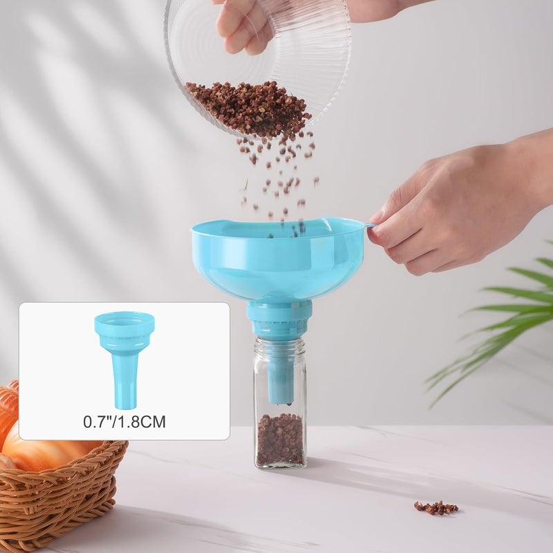 Pisol Wide Mouth Funnels for Kitchen Use, Versatile Food Grade Funnels for Filling Bottles, Plastic Cooking Funnel Set with Strainer, Large Long Neck Funnel for Canning, Mason Jar, Shampoo, Liquids - Image 4