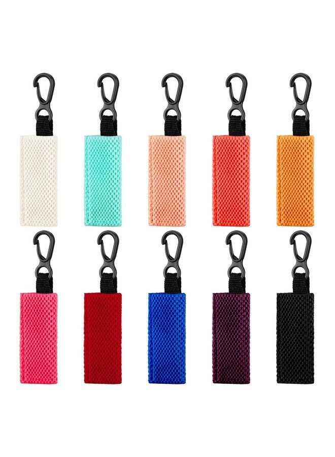 BOAO Boao 10 Pieces Clip on Sleeve Lipstick Pouch, Lipstick Holder Keychain with Plastic Ring for Women Travel Accessories, Assorted Colors - Image 1