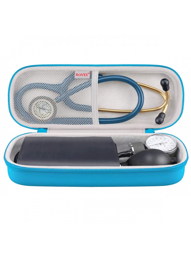 BOVKE Travel Carrying Case Compatible with 3M Littmann Classic III, Lightweight II S.E, MDF Acoustica Deluxe Stethoscopes, Extra Room for Medical Scissors EMT Trauma Shears LED Penlight, Turquoise - Image 2