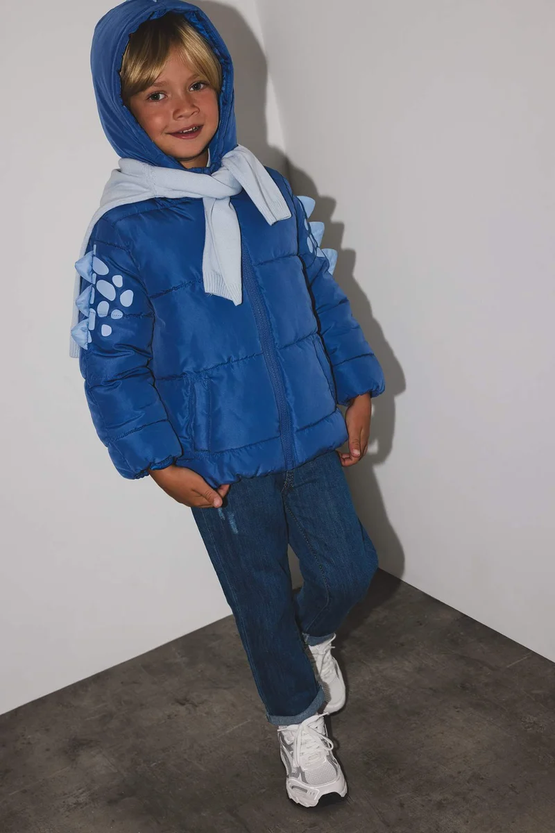 ديفاكتو Baby Boy Zipper Hooded Puffer Jacket