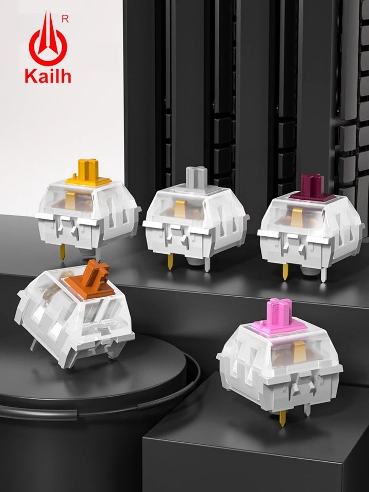 KAILH لوحة مفاتيح Kailh Speed Mechanical Keyboard Switches, Silver Copper Pink Thick Gold, Linear Tactile Clicky, MX RGB SMD 3-Pin, DIY - Image 2