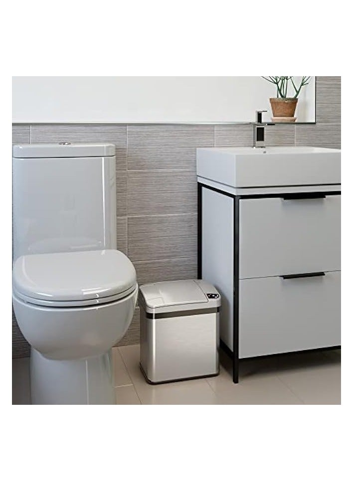 آي تاتش ليس سلة قمامة بمستشعر iTouchless سعة 2.5 جالون مع فلتر رائحة وعطر AbsortX، من الفولاذ المقاوم للصدأ، 02 جالون - Image 4