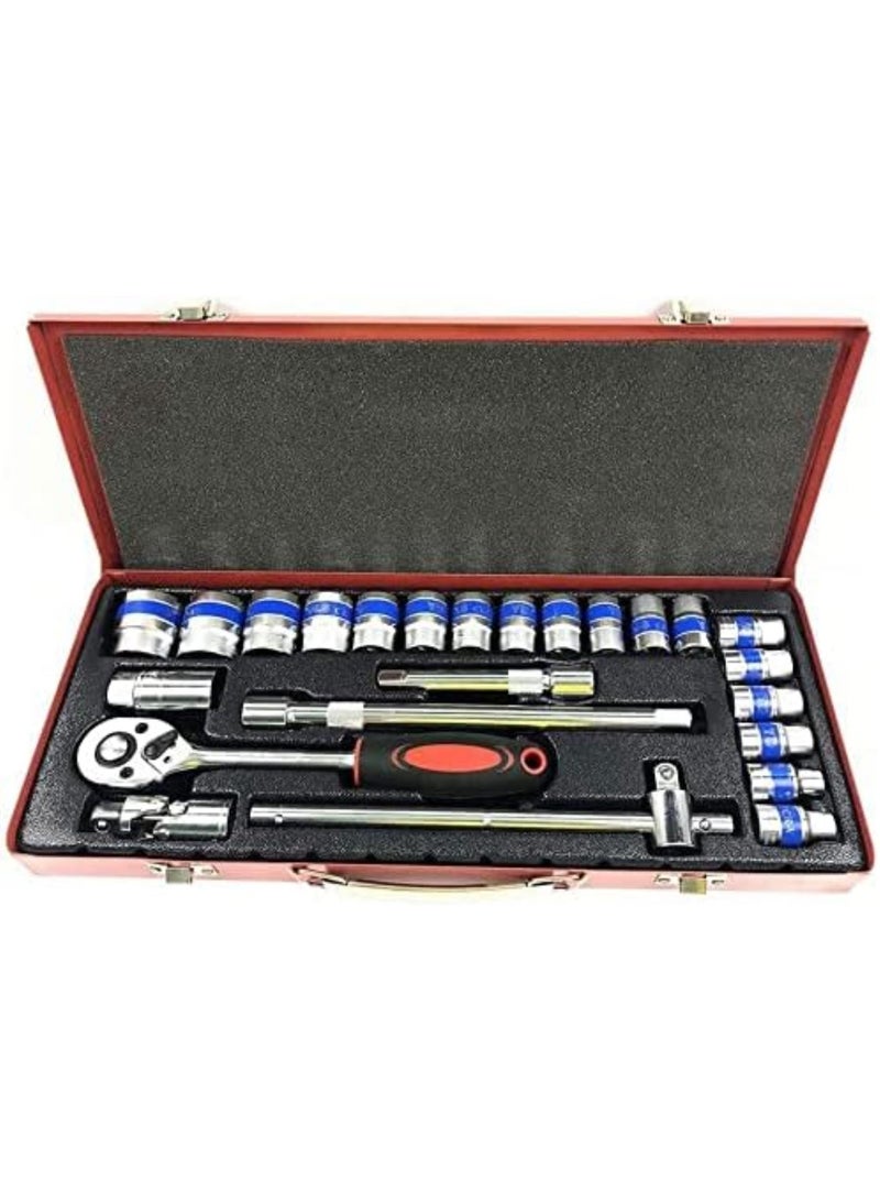 GGOOT Ratchet Wrench Socket Wrench Set Tool Set Ratchet Wrench Set Auto Repair Auto Maintenance Household Hardware Toolbox Car Tools Socket Set 25Pc 1109  - Image 1