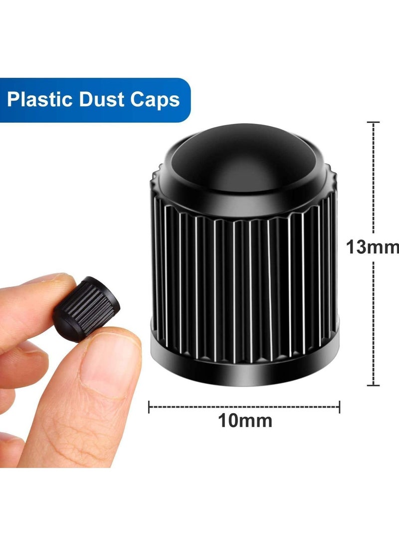 Tyre Valve Caps, 20 Pcs Car Tyre Valve Caps with Seals,Plastic Dust Caps for Car Tyres for SUV Bicycle Motorbike, Black