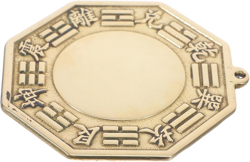 Brass Chinese Bagua Mirror Wall Hanging, 6.5cm Convex Feng Shui Mirror for Energy Reflection and Home Decoration in Living Room, Study, Or Office - Image 1