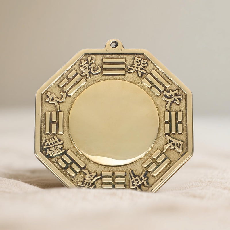 Brass Chinese Bagua Mirror Wall Hanging, 6.5cm Convex Feng Shui Mirror for Energy Reflection and Home Decoration in Living Room, Study, Or Office - Image 5