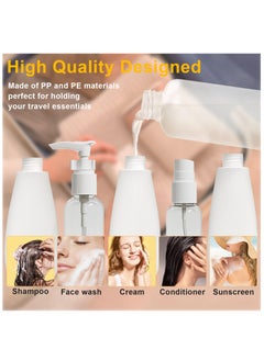 BTFMEI 13 PCS Travel Bottles for Toiletries, Travel Size Containers with Travel Bag, Portable Travel Toiletries Containers,Leak Proof  Free Squeezable Travel Essentials for Shampoo, Conditioner, Lotion (White)  - Image 4
