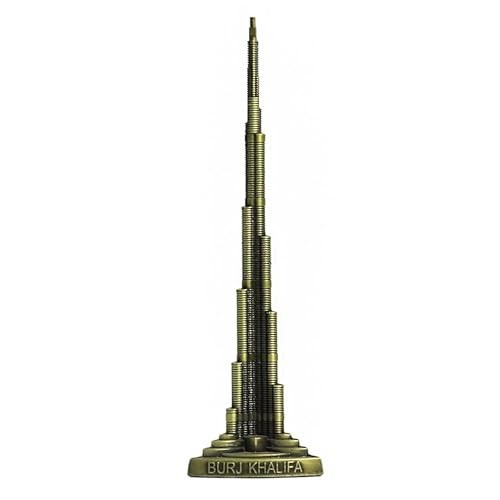 ASHVAH Dubai Burj Khalifa Monument Miniature Showpiece, Replica, Small Metal Souvenir Model, 12 cm - Image 1