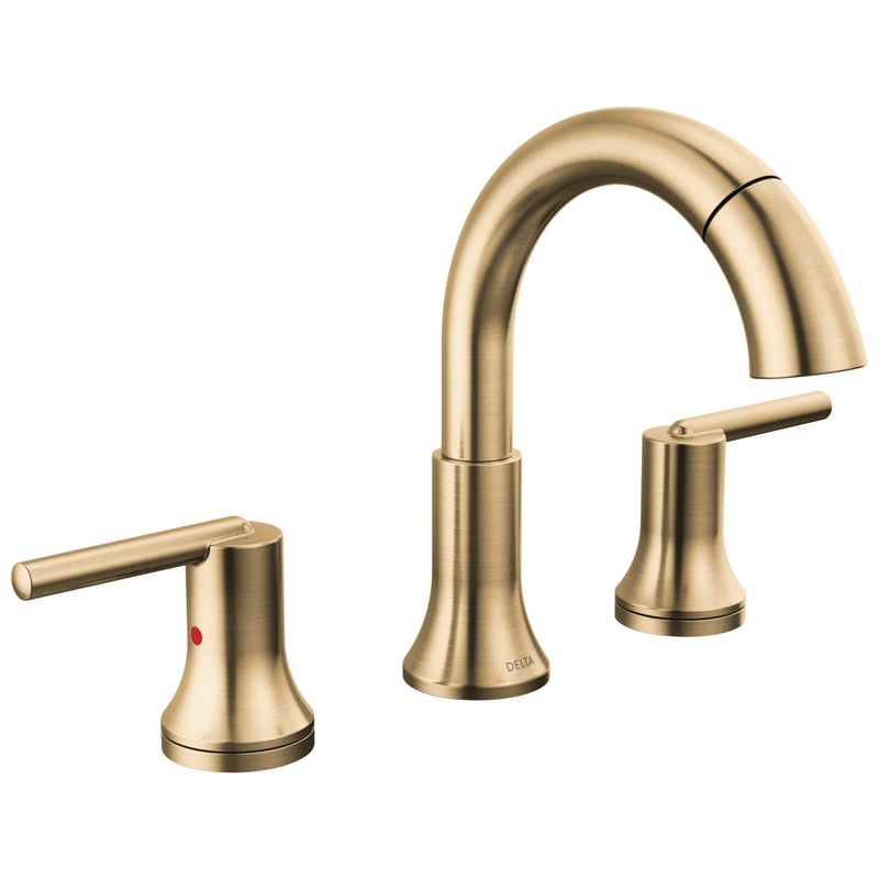 Delta Faucet Trinsic Pull Down Bathroom Faucet Bathroom Pull Out Faucet Gold Widespread Bathroom Faucet 3 Hole Pull Down Bathroom Sink Faucet with Magnetic Docking Champagne Bronze 3559CZPDDST - Image 2