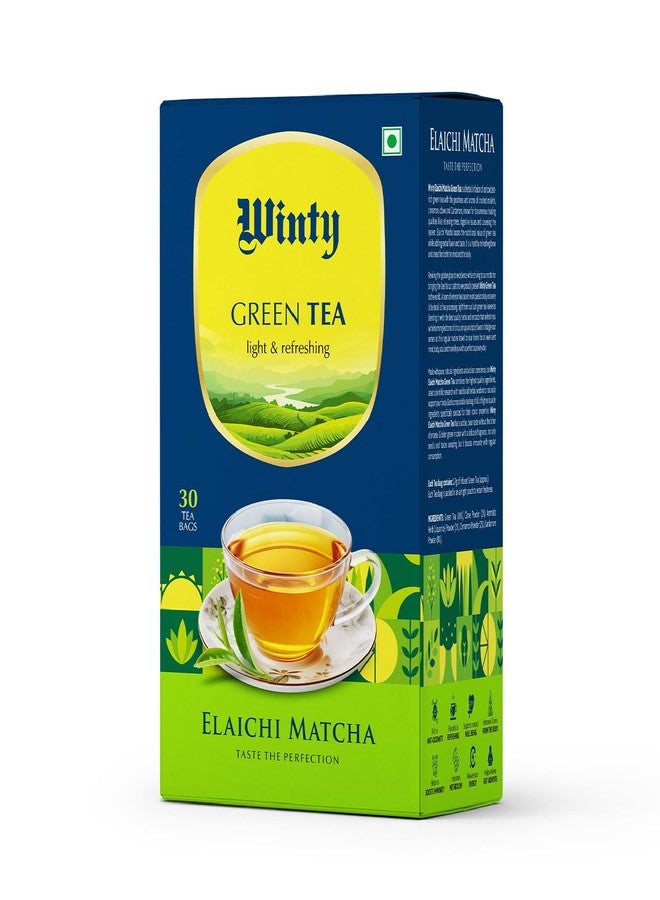 WINTY شاي ماتشا الأخضر وينتي إيليتشي، مضاد أكسدة عشبي مع الهيل والقرنفل والقرفة، يدعم المناعة والهضم والتمثيل الغذائي وصحة الأمعاء وإدارة الوزن، مشروب منعش وخالٍ من السكر، 30 كيسًا - Image 1