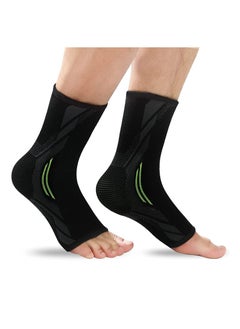Ankle Brace Compression, 1 Pair Ankle Sleeve for Sprained Ankle, Injury Recovery, Joint Pain, Achilles Tendonitis Support, Plantar Fasciitis Sock Reduce Swelling L