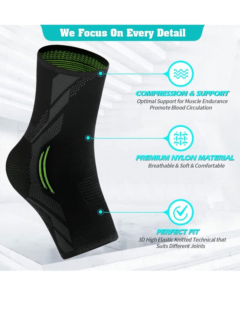 Excefore - Ankle Brace Compression, 1 Pair Ankle Sleeve for Sprained Ankle, Injury Recovery, Joint Pain, Achilles Tendonitis Support, Plantar Fasciitis Sock Reduce Swelling L - Image 1