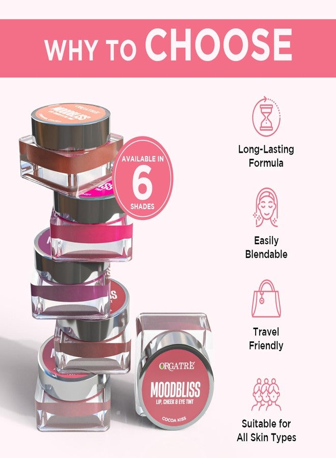 Orgatre Festive Gift for her Beauty Makeup Kit set for Gifting - Eye Kajal, Lip & Cheek Tint, Liquid & Bullet Lipstick, MoodBliss Eyeliner, BB Cream - 6-in-1 Festive Makeup Combo for Eyes, Lips & Face (Assorted) - Image 4