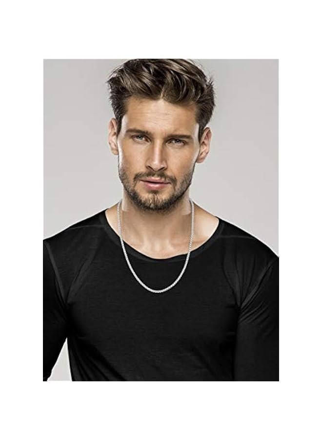 Arabest Solid 925 Sterling Silver Italian 3.5mm Square Link Round Box Chain Necklace for Women Men, Made in Italy - Image 4