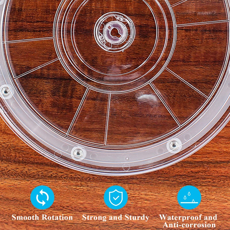 Jersvimc Jersvims 2Pcs 4 Inch Acrylic Turntable Platter, Transparent Turntable Organizer Round Rotating Plate for Kitchen Pantry Cabinet Desk Rack Spice Cake Cookie Decorating - Image 2