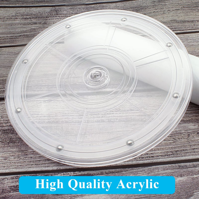 Jersvimc Jersvims 2Pcs 4 Inch Acrylic Turntable Platter, Transparent Turntable Organizer Round Rotating Plate for Kitchen Pantry Cabinet Desk Rack Spice Cake Cookie Decorating - Image 3