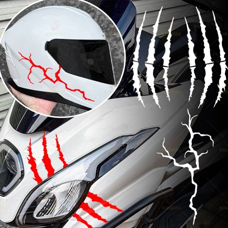 Black GZSD Monster Claw Lightning Motorcycle Stickers Waterproof Decals Universal Fairing Helmet Fuel Tank - Image 1