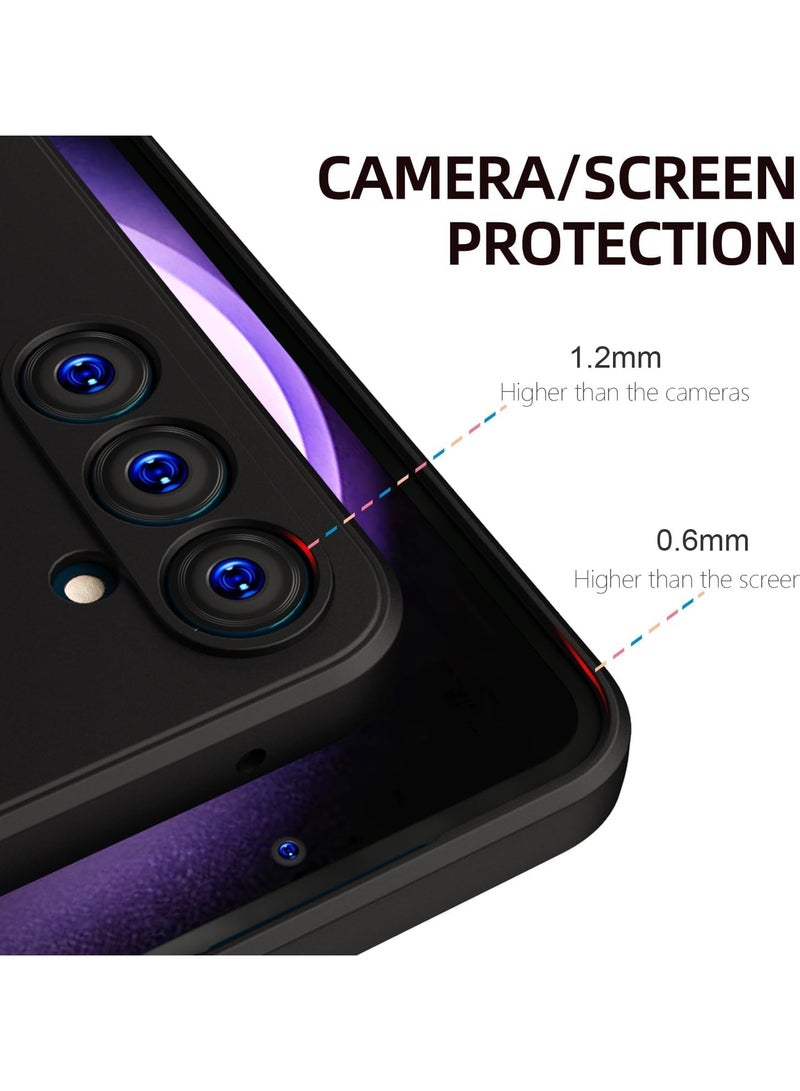 Case for Samsung Galaxy A56 5G Liquid Gel Rubber Bumper Case with Soft Microfiber Lining Cushion Slim Shockproof Protective with Camera Protection Cover for Samsung Galaxy A56 2025 Black - Image 2