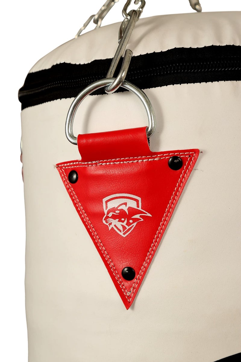 IWIN RMOUR Unfilled HeavyWhite Red PU Punch Bag Boxing MMA Sparring Punching Training Kick Boxing Muay Thai with Hanging Chain (Size 2 Feet) - Image 3