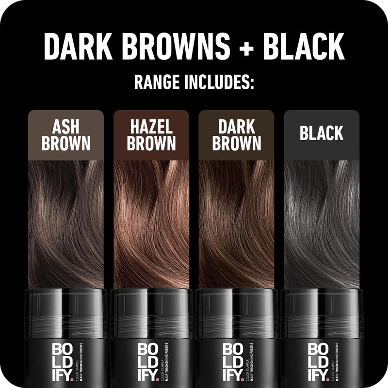 Boldify Hair Fibers Color Sample Kit - Fill In Thinning and Fine Hair for an Instantly Fuller, Thicker Look - 14 Shades for Women & Men - Dark Browns + Black - Image 3