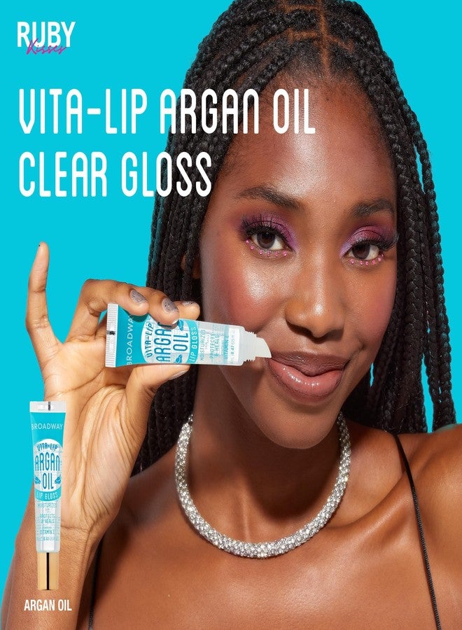 Ruby Kisses Broadway Vita-Lip Clear Lip Gloss (Argan Oil 6 Pack), Ultra-Hydrating & Soothing Formula with Multi-Vitamin Oils, High-Shine Non-Sticky Finish, Protecting Glossy Lip Balm With Vitamin E - Image 4