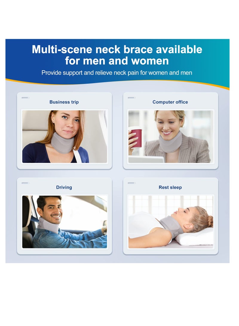 KASTWAVE Neck Brace for Neck Pain and Support, Soft Neck Support Relieves Pain & Pressure in Spine for Women & Men, Wrap Align Stabilize Vertebrae Foam Cervical Collar for Sleeping (3.5" Depth Collar) - Image 4