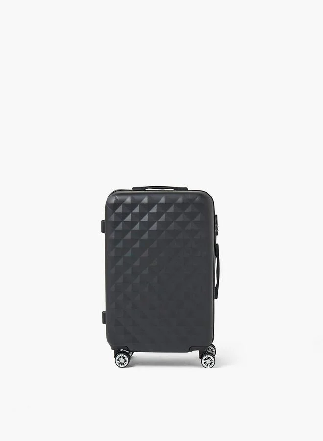 وايف Textured Hardcase Luggage Trolley With Retractable Handle - 20 Inches Cabin Bag