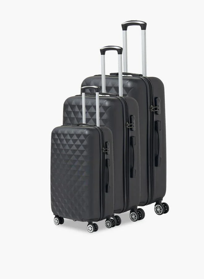 وايف Textured Hardcase Luggage Trolley With Retractable Handle - 20 Inches Cabin Bag