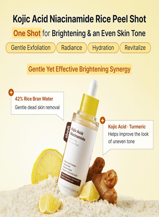 SUNGBOON EDITOR Kojic Acid Peel Shot Serum – Exfoliating Dark Spot Care with Rice Water, Niacinamide, AHA BHA PHA & Hyaluronic Acid, Brightening Facial Serum for Even Tone, 1.01 fl oz - Image 2