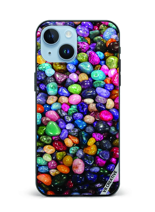 VR CREATIVE Protective Case Cover For Apple iPhone 15 Plus Pebbles Design Multicolour - Image 1