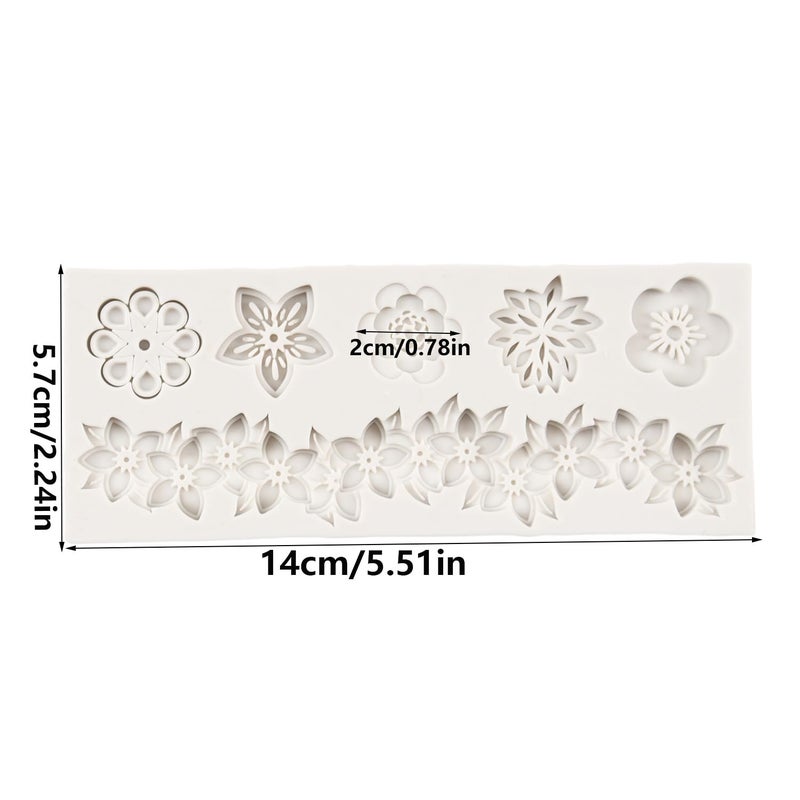 QDMOLDS Baroque Fondant Molds Flower Lace Silicone Molds Curlicues Scroll Relief Mold For Cake Decoration Cupcake Topper Candy Chocolate Cupcake Topper Polymer Clay Gum Paste - Image 2