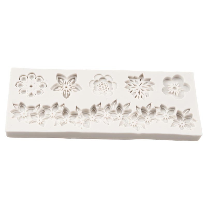 QDMOLDS Baroque Fondant Molds Flower Lace Silicone Molds Curlicues Scroll Relief Mold For Cake Decoration Cupcake Topper Candy Chocolate Cupcake Topper Polymer Clay Gum Paste - Image 4