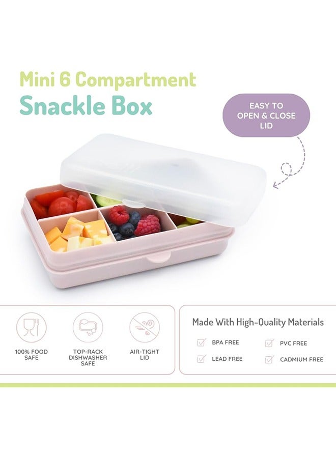 melii Mini 6 Compartment Snack Box, BPA Free, Leakproof Design for Fresh Snacks, Portable Kids Bento Lunchbox, Dishwasher Safe, Travel Friendly, 4 Oz Pink - Image 2
