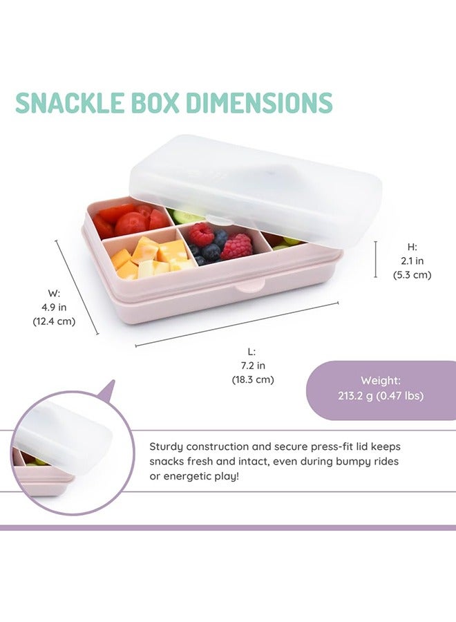 melii Mini 6 Compartment Snack Box, BPA Free, Leakproof Design for Fresh Snacks, Portable Kids Bento Lunchbox, Dishwasher Safe, Travel Friendly, 4 Oz Pink - Image 3