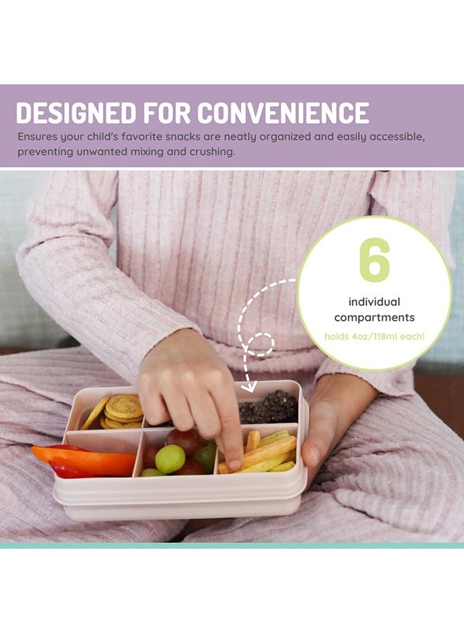 melii Mini 6 Compartment Snack Box, BPA Free, Leakproof Design for Fresh Snacks, Portable Kids Bento Lunchbox, Dishwasher Safe, Travel Friendly, 4 Oz Pink - Image 5