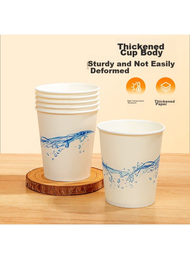 Temeiju Disposable Paper Cups, Thickened Insulated Cups, Beverage And Tea Cups, Business Office Eco-friendly Printed Water Cups, 228ml*100 - Image 1