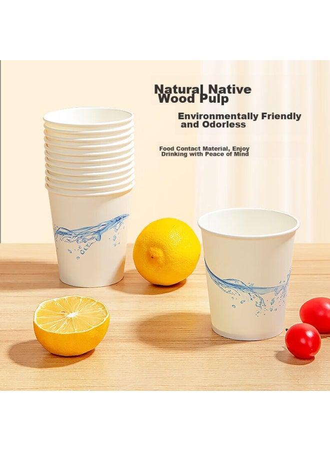 Temeiju Disposable Paper Cups, Thickened Insulated Cups, Beverage And Tea Cups, Business Office Eco-friendly Printed Water Cups, 228ml*100 - Image 4