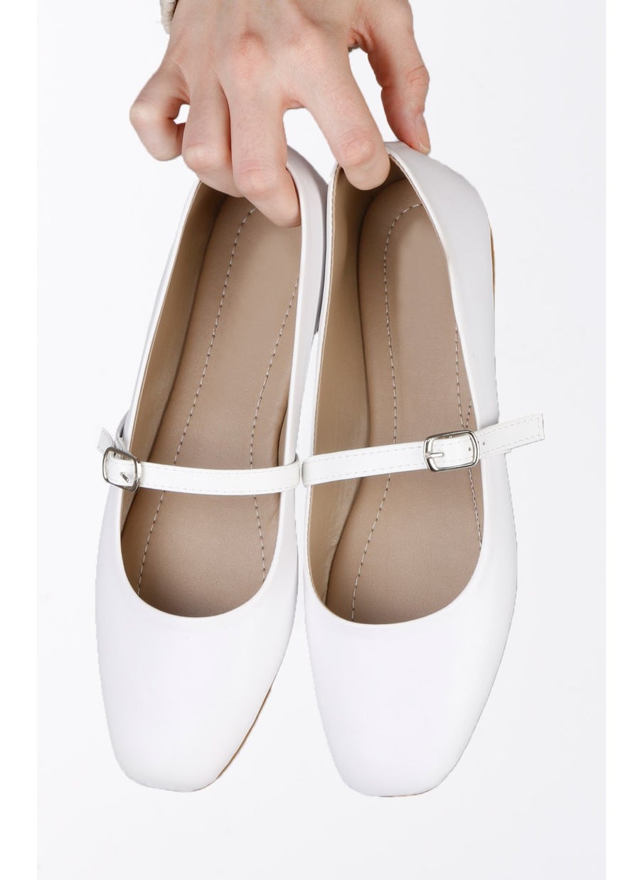 Renkli Butik Colorful Boutique Patent Leather Belt Detailed Women's Ballerinas  - Image 3
