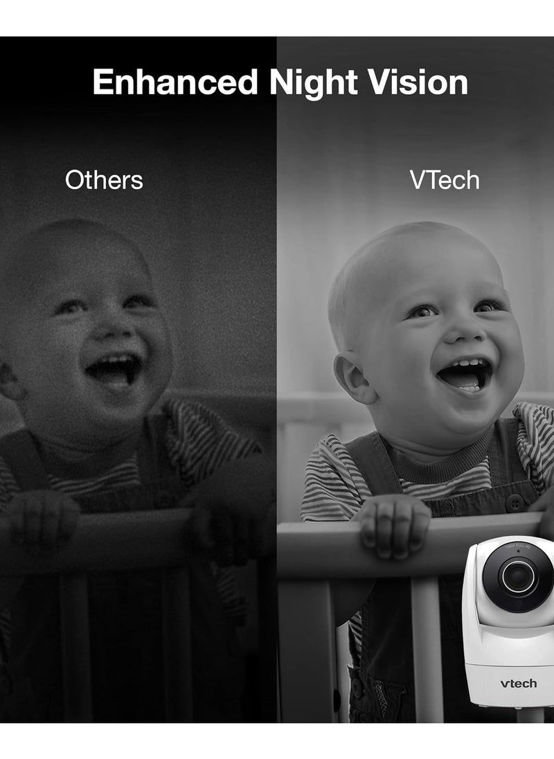 في تك بيبي - VTech Upgraded Smart WiFi Baby Monitor VM901, 5-inch 720p Display, 1080p Camera, HD NightVision, Fully Remote Pan Tilt Zoom, 2-Way Talk, Free Smart Phone App, Works with iOS, Android - Image 1