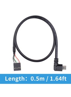 Duttek Micro USB to Motherboard Header Cable 1.65FT/50CM, Left Angled 90 Degree Micro USB Male to 9 Pin Motherboard Female Dupont Extended Cable (2-Pack)  - Image 5