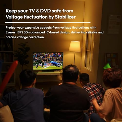 Everest ENT 30-N New Model ABS Body Voltage Stabilizer Used Upto 32 Inches LED TV + Home Theater + Set Top Box Table Top & Wall Mountable (Working Range : 90 V to 290 V) (Black Color) - Image 5