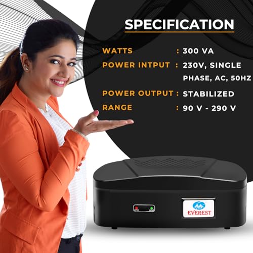 Everest ENT 30-N New Model ABS Body Voltage Stabilizer Used Upto 32 Inches LED TV + Home Theater + Set Top Box Table Top & Wall Mountable (Working Range : 90 V to 290 V) (Black Color) - Image 4