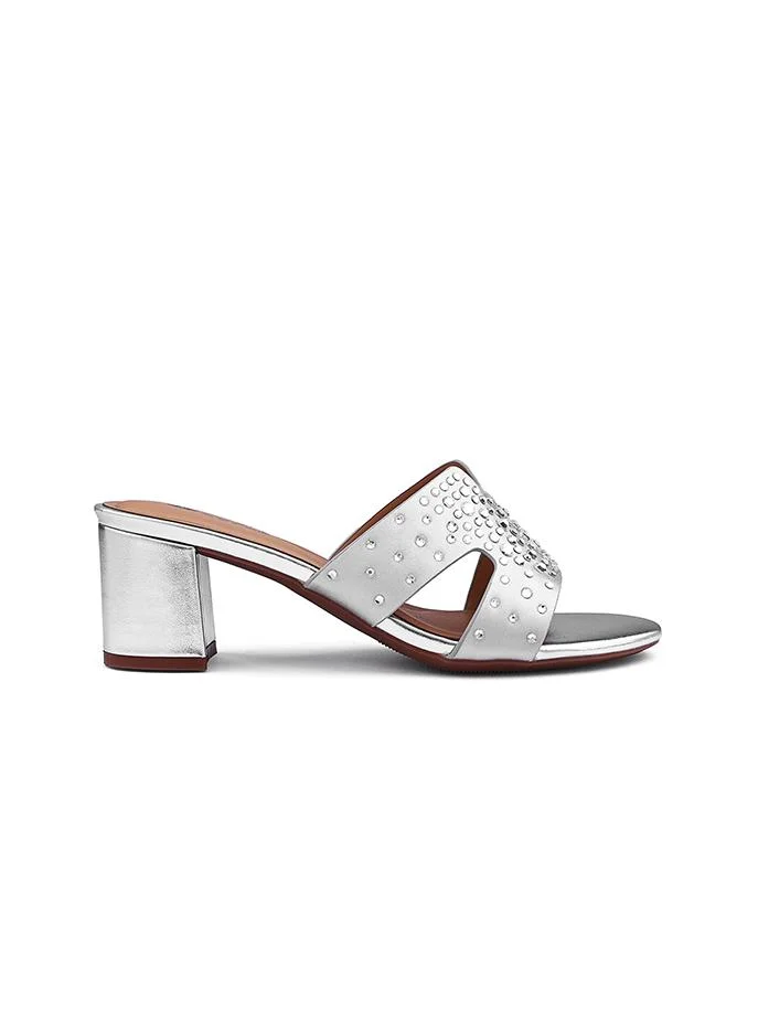 كابلي صندل كعب نسائي مرصع بأناقة بحبات الراينستون