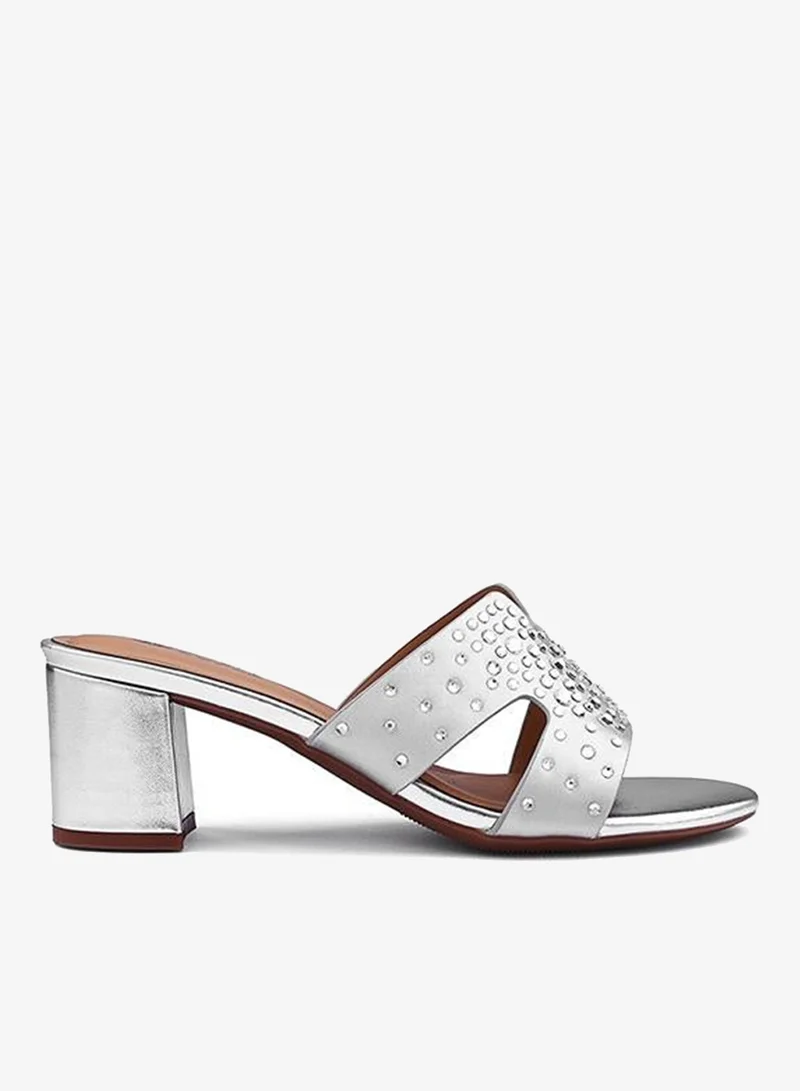 كابلي صندل كعب نسائي مرصع بأناقة بحبات الراينستون