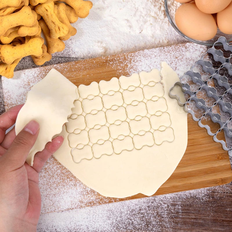 AIERSA Dog Bone Cookie Cutter,25 Cavity Small Dog Bone Cookie Cutters for Treats,Dog Treat Cookie Cutters for Baking,Dog Biscuit Cookie Cutter,Dog Bone Shaped Cookie Cutter,Mini Dog Bone Cookie Cutter - Image 4
