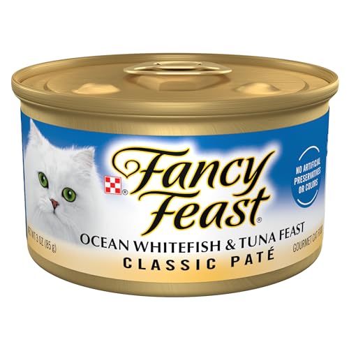 Fancy Feast Purina Fancy Feast Classic Pate Ocean Whitefish and Tuna Feast Classic Grain Free Wet Cat Food Pate - (Pack of 24) 3 oz. Cans - Image 1