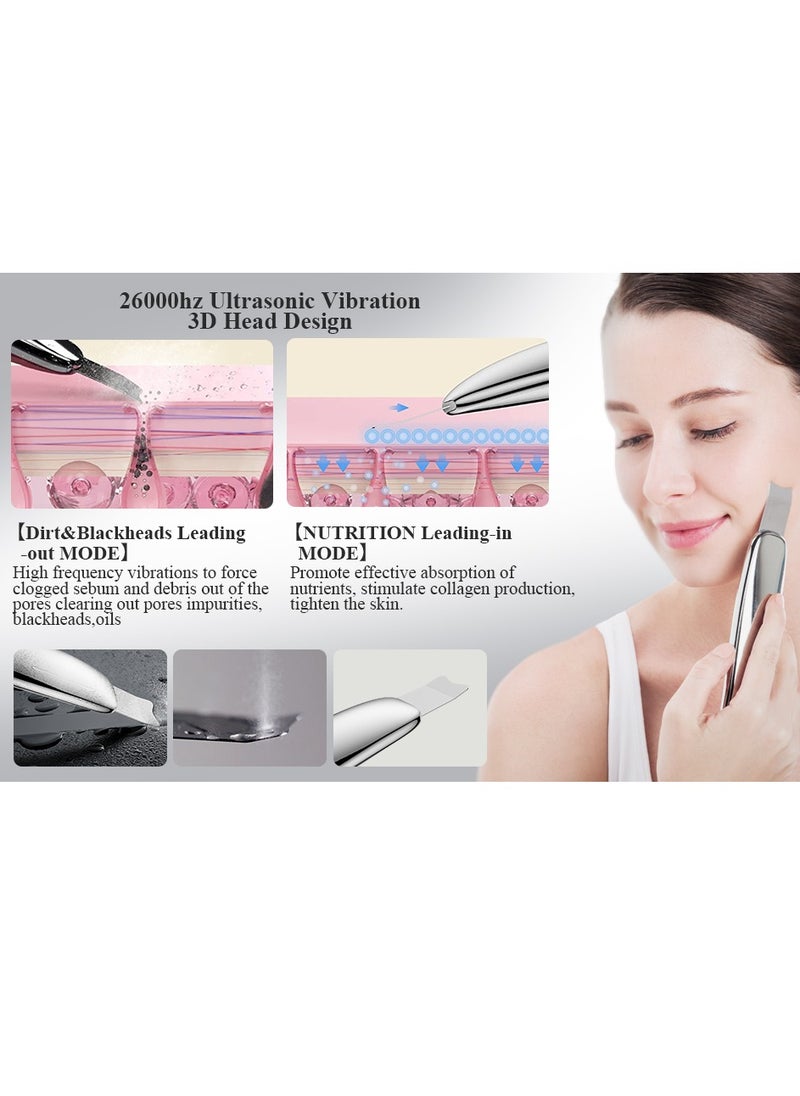 TOUCHBeauty TOUCHBeauty Ultrasonic Facial Skin Scrubber- Professional Skin Spatula Blackhead Removal Pores Cleaner Wrinkle Remover for Deep Cleansing, Exfoliation- 5 Modes, Wireless Charging  - Image 2